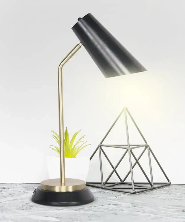 Sarantino Electric Reading Light Table Lamp Brass Finish - Black-Home & Garden > Lighting-Koala Lamps and Lighting