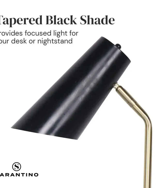 Sarantino Electric Reading Light Table Lamp Brass Finish - Black-Home & Garden > Lighting-Koala Lamps and Lighting