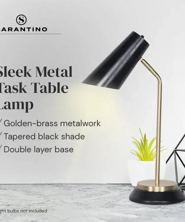 Sarantino Electric Reading Light Table Lamp Brass Finish - Black-Home & Garden > Lighting-Koala Lamps and Lighting