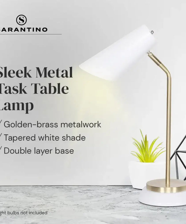 Sarantino Electric Reading Light Table Lamp Brass Finish - White-Home & Garden > Lighting-Koala Lamps and Lighting