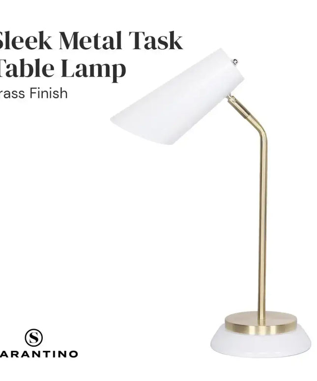 Sarantino Electric Reading Light Table Lamp Brass Finish - White-Home & Garden > Lighting-Koala Lamps and Lighting
