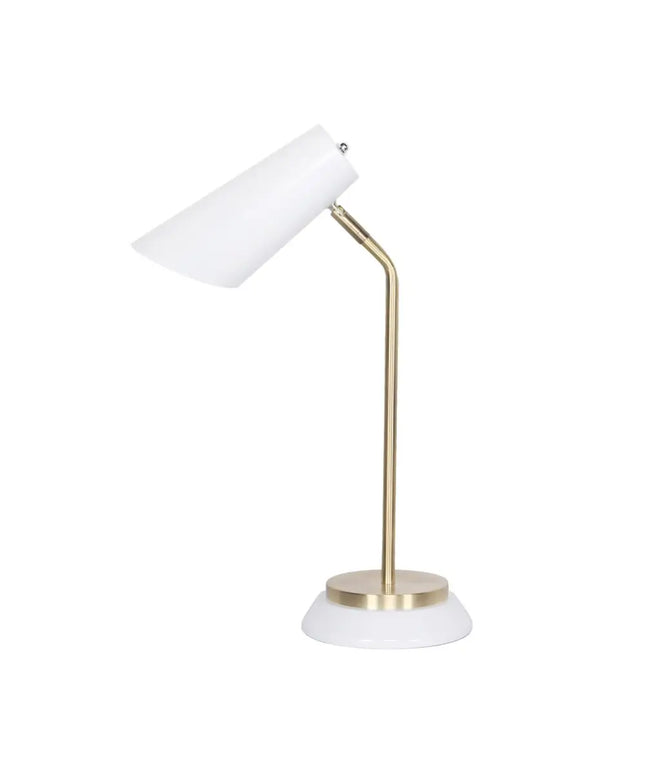 Sarantino Electric Reading Light Table Lamp Brass Finish - White-Home & Garden > Lighting-Koala Lamps and Lighting