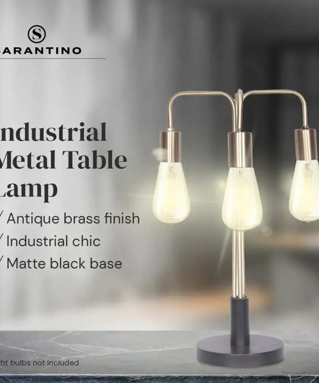 Sarantino Exposed Bulb Industrial Table Lamp-Home & Garden > Lighting-Koala Lamps and Lighting