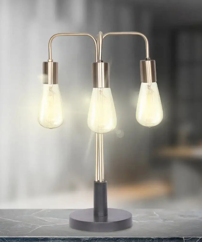 Sarantino Exposed Bulb Industrial Table Lamp-Home & Garden > Lighting-Koala Lamps and Lighting