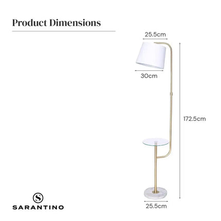 Sarantino Glass End Brass Finish Table Top Floor Lamp-Home & Garden > Lighting-Koala Lamps and Lighting