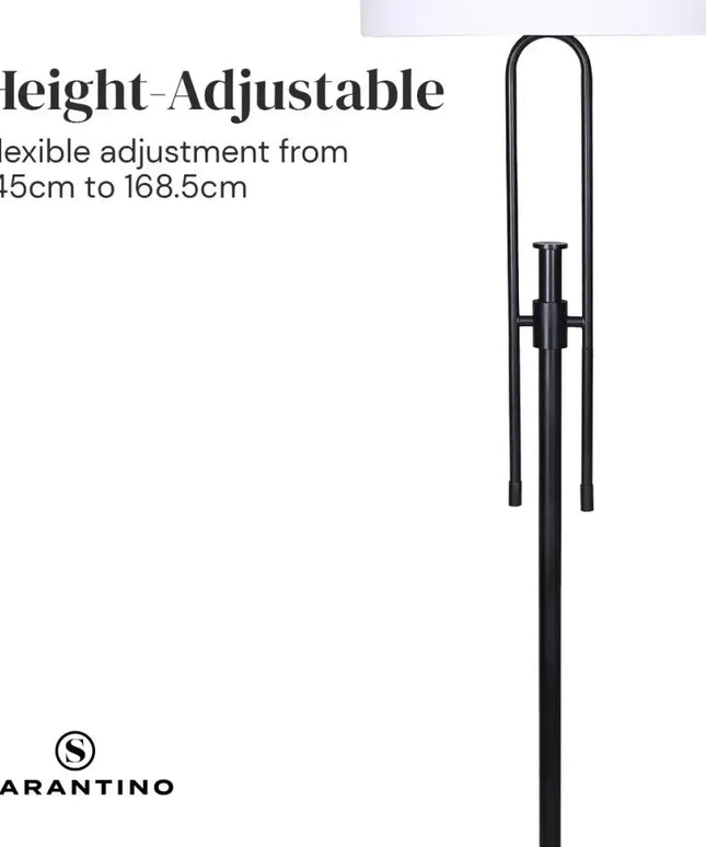 Sarantino Height-Adjustable Metal Floor Lamp Matte Black-Home & Garden > Lighting-Koala Lamps and Lighting
