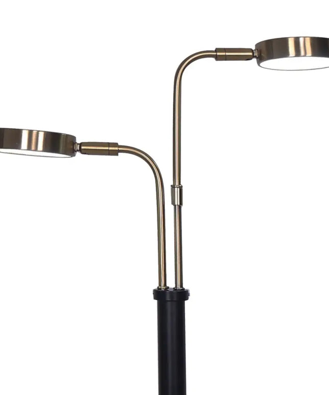 Sarantino LED Metal Table Lamp with 2 Lights Brushed Gold Black Finish-Home & Garden > Lighting-Koala Lamps and Lighting