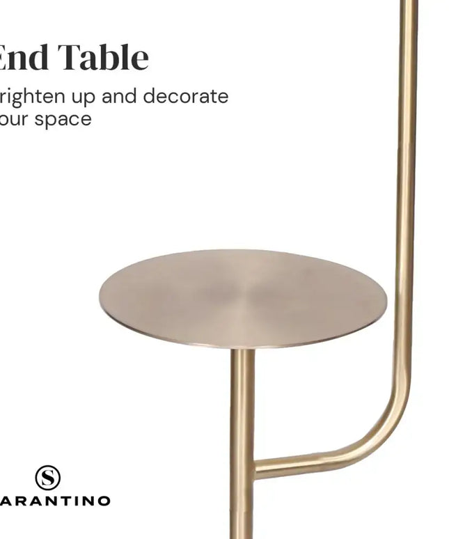 Sarantino Marble & Metal End Table Top Floor Lamp-Home & Garden > Lighting-Koala Lamps and Lighting