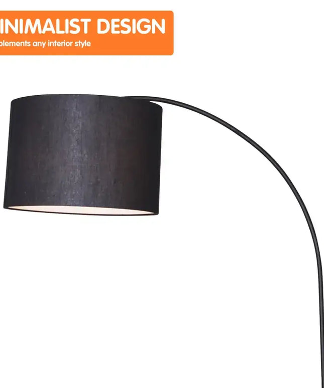 Sarantino Metal Arc Arm Floor Lamp Shade Black-Home & Garden > Lighting-Koala Lamps and Lighting