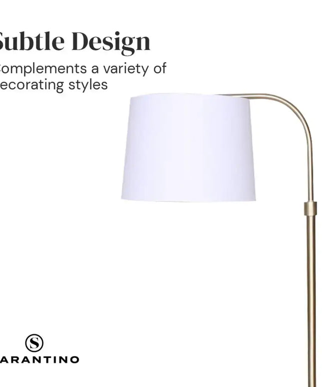 Sarantino Metal Floor Lamp Brass Finish Adjustable Height-Home & Garden > Lighting-Koala Lamps and Lighting