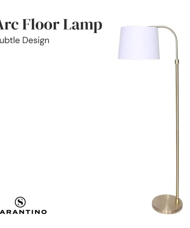 Sarantino Metal Floor Lamp Brass Finish Adjustable Height-Home & Garden > Lighting-Koala Lamps and Lighting
