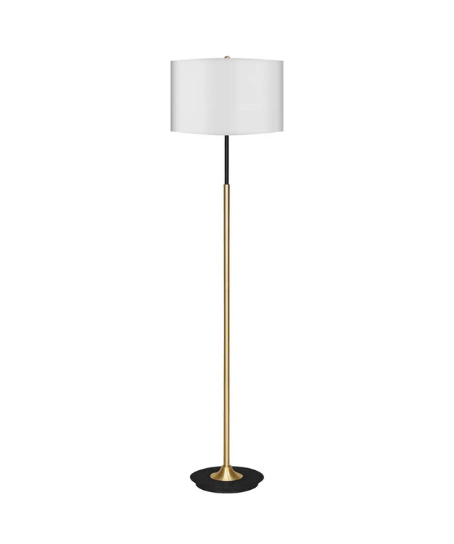 Sarantino Metal Floor Lamp Brushed Brass Finish with White Shade-Home & Garden > Lighting-Koala Lamps and Lighting