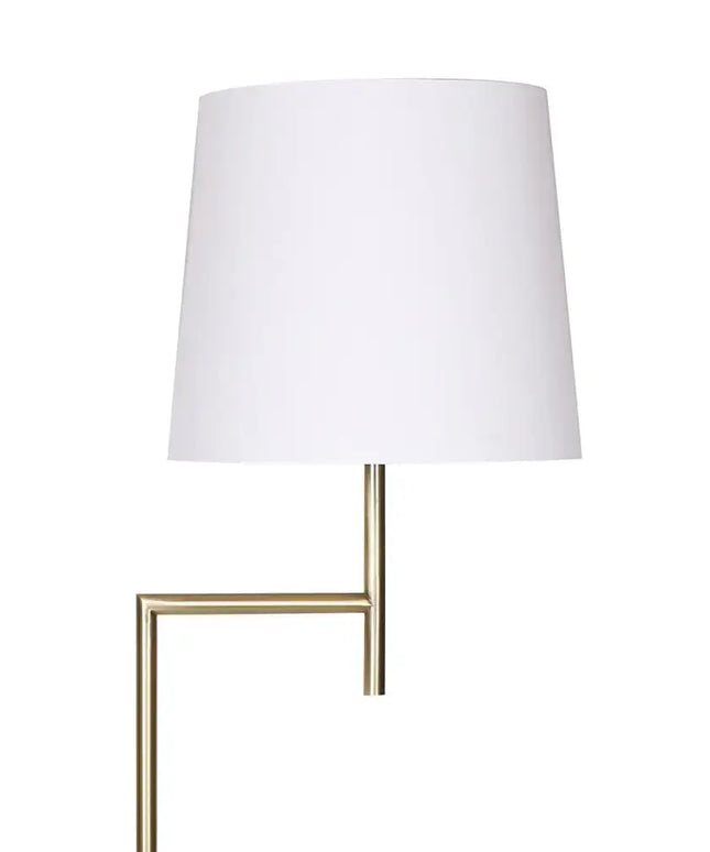 Sarantino Metal Floor Lamp in Antique Brass Finish with Cream Linen Fabric Shade-Home & Garden > Lighting-Koala Lamps and Lighting