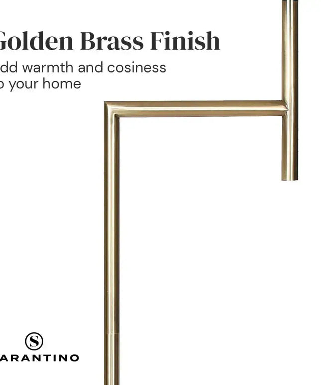 Sarantino Metal Floor Lamp in Antique Brass Finish with Cream Linen Fabric Shade-Home & Garden > Lighting-Koala Lamps and Lighting