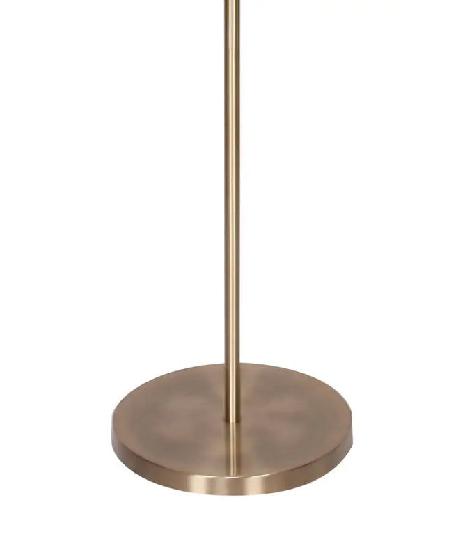 Sarantino Metal Floor Lamp in Antique Brass Finish with Cream Linen Fabric Shade-Home & Garden > Lighting-Koala Lamps and Lighting