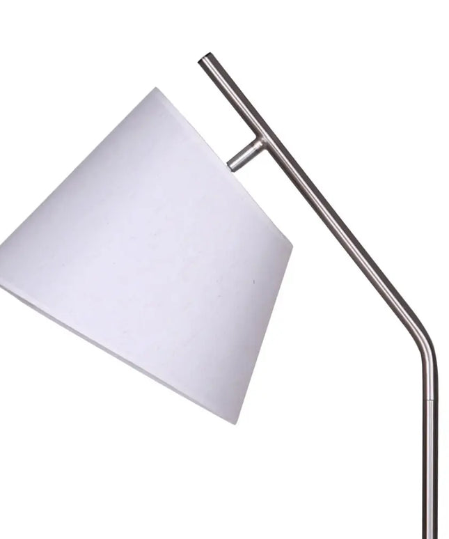 Sarantino Metal Floor Lamp Nickel Finish with Black Marble Base-Home & Garden > Lighting-Koala Lamps and Lighting