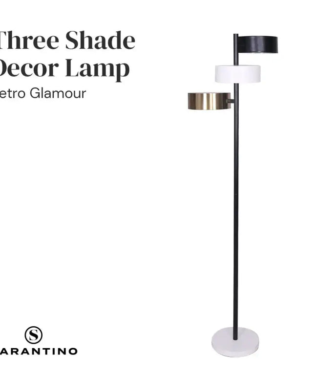 Sarantino Metal Floor Lamp with 3 Swirl Shades-Home & Garden > Lighting-Koala Lamps and Lighting