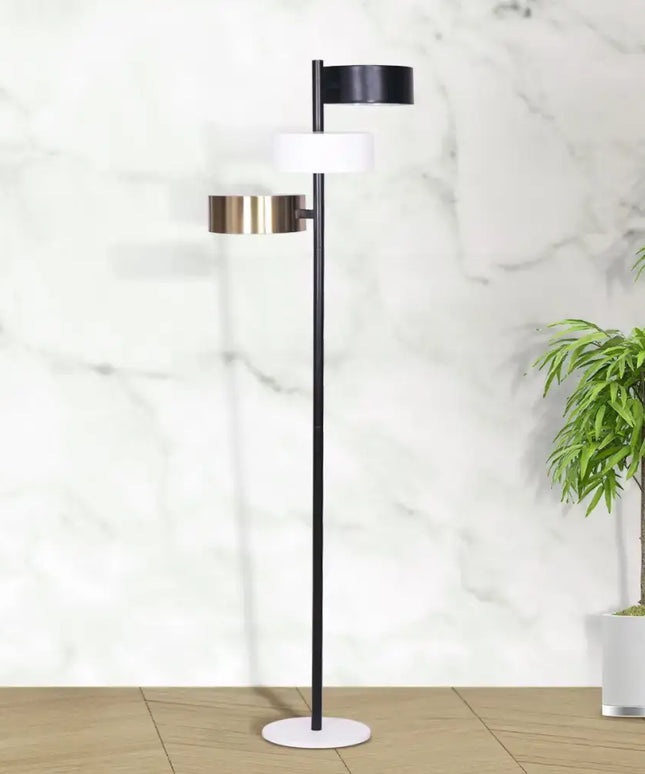 Sarantino Metal Floor Lamp with 3 Swirl Shades-Home & Garden > Lighting-Koala Lamps and Lighting