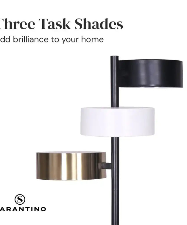 Sarantino Metal Floor Lamp with 3 Swirl Shades-Home & Garden > Lighting-Koala Lamps and Lighting