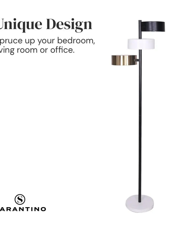 Sarantino Metal Floor Lamp with 3 Swirl Shades-Home & Garden > Lighting-Koala Lamps and Lighting