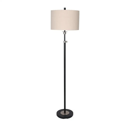 Sarantino Metal Floor Lamp with Cream Drum Shade-Home & Garden > Lighting-Koala Lamps and Lighting