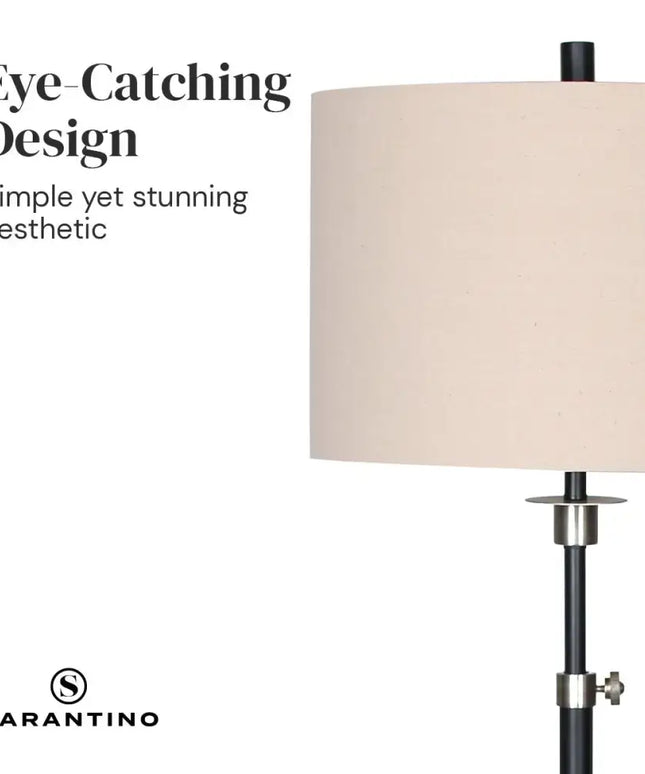 Sarantino Metal Floor Lamp with Cream Drum Shade-Home & Garden > Lighting-Koala Lamps and Lighting