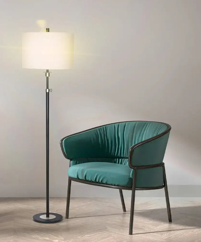 Sarantino Metal Floor Lamp with Cream Drum Shade-Home & Garden > Lighting-Koala Lamps and Lighting