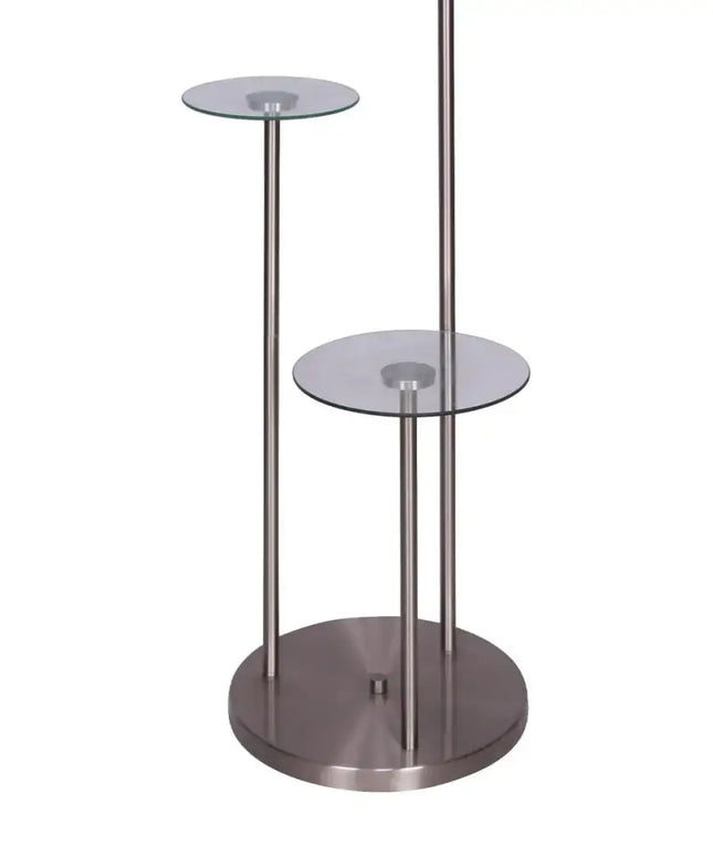 Sarantino Metal Floor Lamp with Glass Shelves-Home & Garden > Lighting-Koala Lamps and Lighting