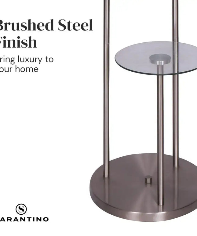Sarantino Metal Floor Lamp with Glass Shelves-Home & Garden > Lighting-Koala Lamps and Lighting