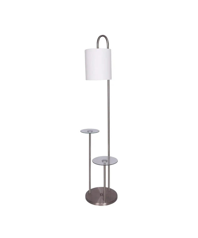 Sarantino Metal Floor Lamp with Glass Shelves-Home & Garden > Lighting-Koala Lamps and Lighting