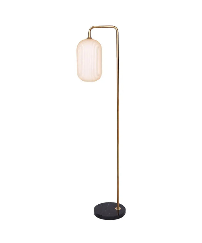 Sarantino Metal Floor Lamp With Opal Glass Shade-Home & Garden > Lighting-Koala Lamps and Lighting