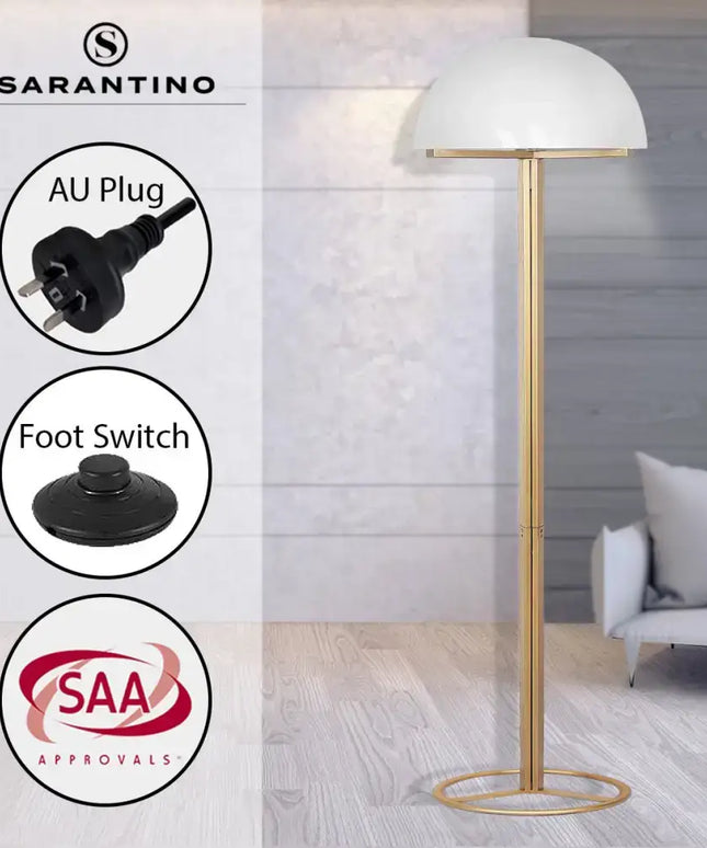 Sarantino Metal Floor Lamp with White Acrylic Shade by Sarantino-Home & Garden > Lighting-Koala Lamps and Lighting
