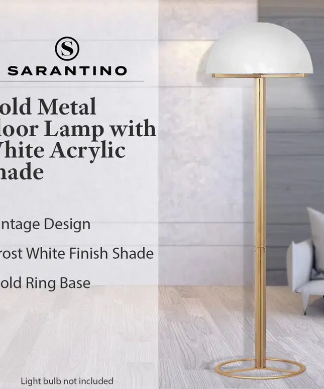 Sarantino Metal Floor Lamp with White Acrylic Shade by Sarantino-Home & Garden > Lighting-Koala Lamps and Lighting