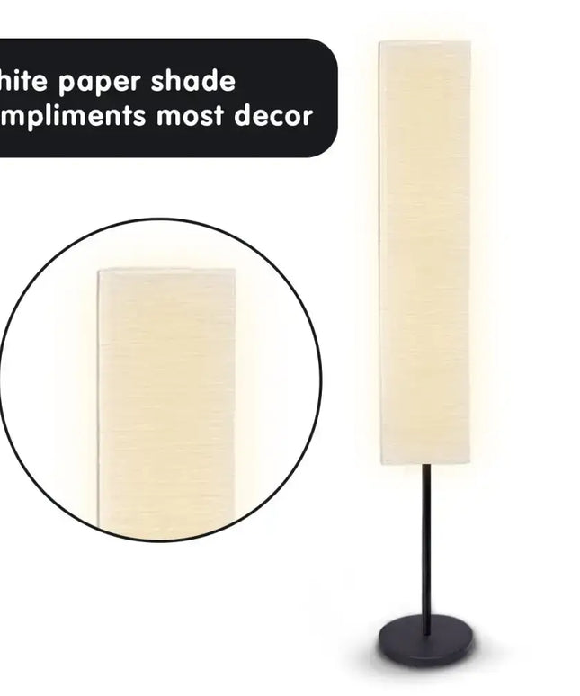 Sarantino Metal Floor Lamp with White Paper Wrinkle Shade Light Stand-Home & Garden > Lighting-Koala Lamps and Lighting