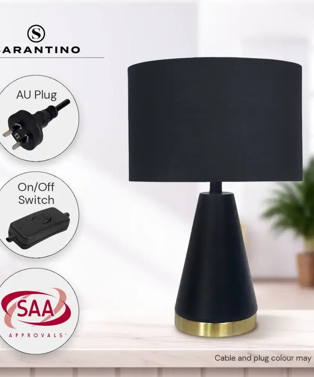 Sarantino Metal Table Lamp in Black and Gold-Home & Garden > Lighting-Koala Lamps and Lighting