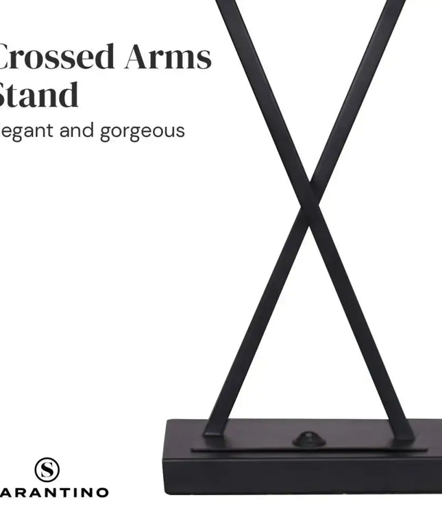 Sarantino Metal Table Lamp Pair Rectangular Shade X Stand-Home & Garden > Lighting-Koala Lamps and Lighting