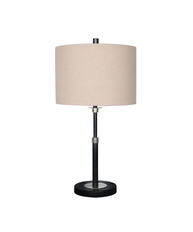 Sarantino Metal Table Lamp with Linen Drum Shade-Home & Garden > Lighting-Koala Lamps and Lighting