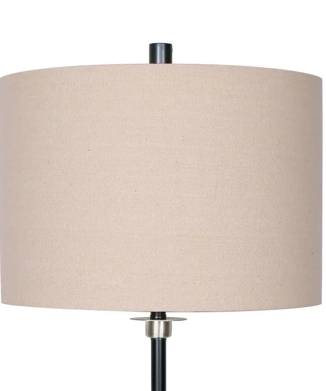 Sarantino Metal Table Lamp with Linen Drum Shade-Home & Garden > Lighting-Koala Lamps and Lighting