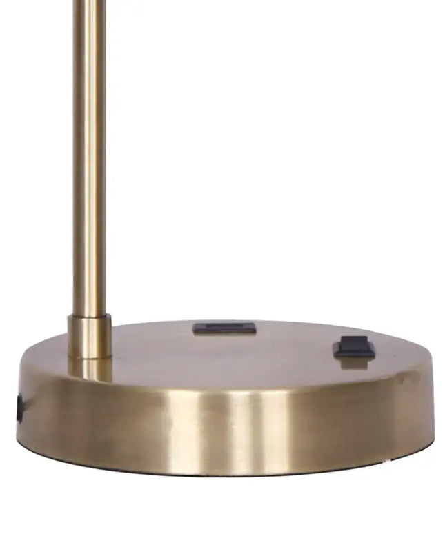 Sarantino Metal Task Lamp with USB Charging Port Antique Brass Finish-Home & Garden > Lighting-Koala Lamps and Lighting