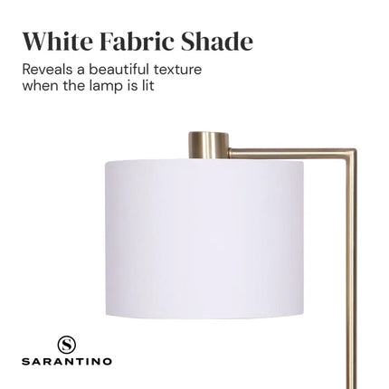 Sarantino Metal Task Lamp with USB Charging Port Antique Brass Finish-Home & Garden > Lighting-Koala Lamps and Lighting