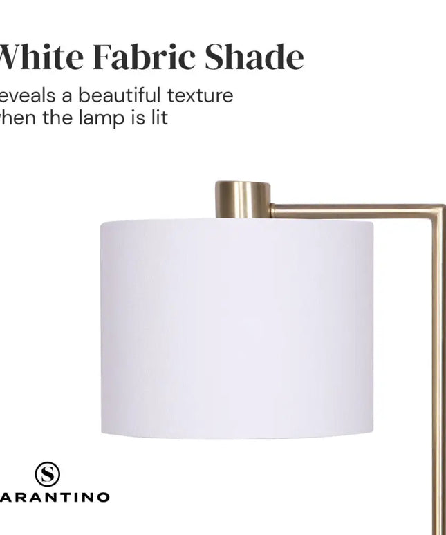 Sarantino Metal Task Lamp with USB Charging Port Antique Brass Finish-Home & Garden > Lighting-Koala Lamps and Lighting