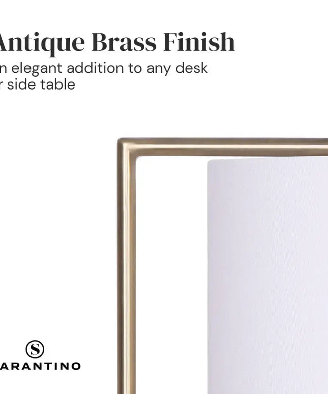 Sarantino Metal Task Lamp with USB Charging Port Antique Brass Finish-Home & Garden > Lighting-Koala Lamps and Lighting