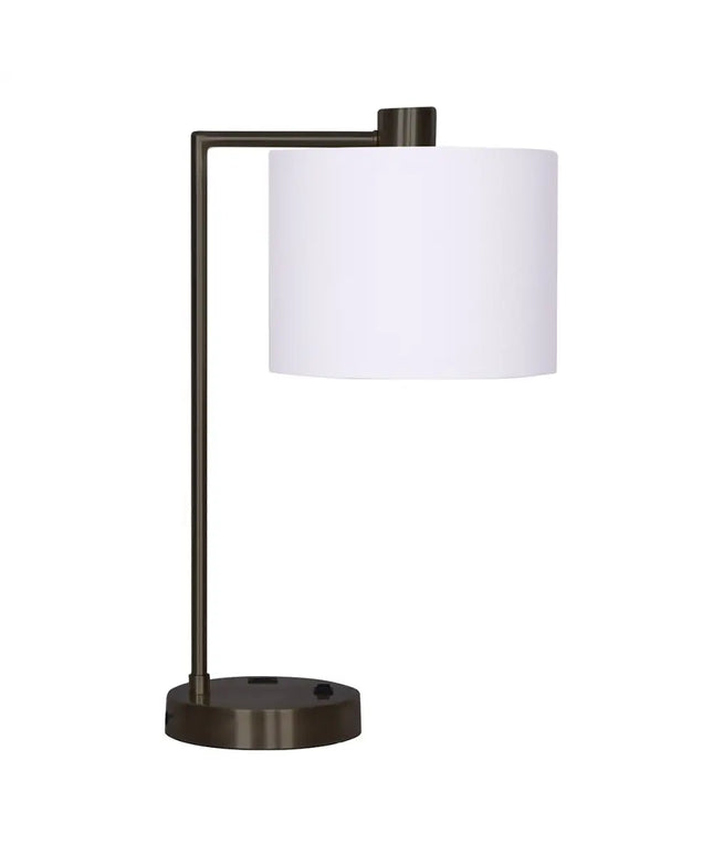 Sarantino Metal Task Lamp with USB Charging Port Bronze Finish-Home & Garden > Lighting-Koala Lamps and Lighting