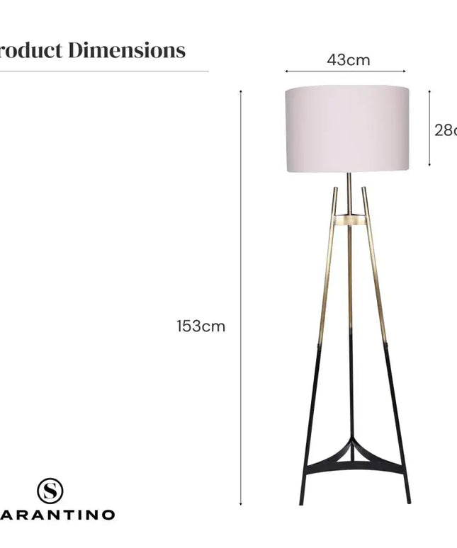 Sarantino Metal Tripod Electric Floor Lamp Gradient Finish-Home & Garden > Lighting-Koala Lamps and Lighting