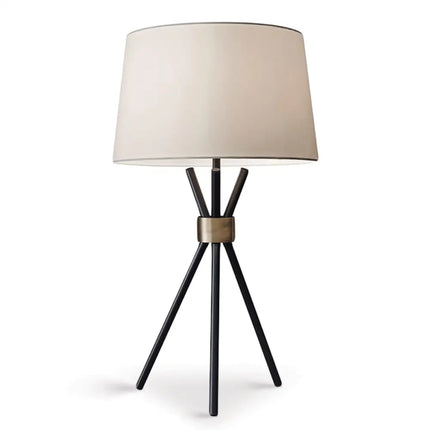 Sarantino Metal Tripod Table Lamp with Antique Brass Accent-Home & Garden > Lighting-Koala Lamps and Lighting