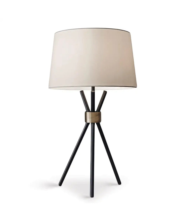 Sarantino Metal Tripod Table Lamp with Antique Brass Accent-Home & Garden > Lighting-Koala Lamps and Lighting