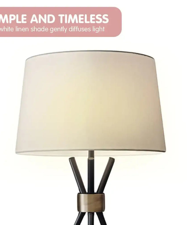 Sarantino Metal Tripod Table Lamp with Antique Brass Accent-Home & Garden > Lighting-Koala Lamps and Lighting