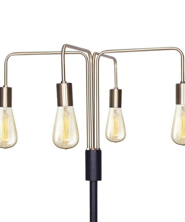 Sarantino Modern Exposed Bulb 4-Arm Industrial Light Floor Lamp-Home & Garden > Lighting-Koala Lamps and Lighting