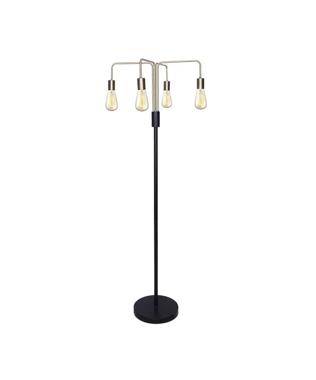 Sarantino Modern Exposed Bulb 4-Arm Industrial Light Floor Lamp-Home & Garden > Lighting-Koala Lamps and Lighting