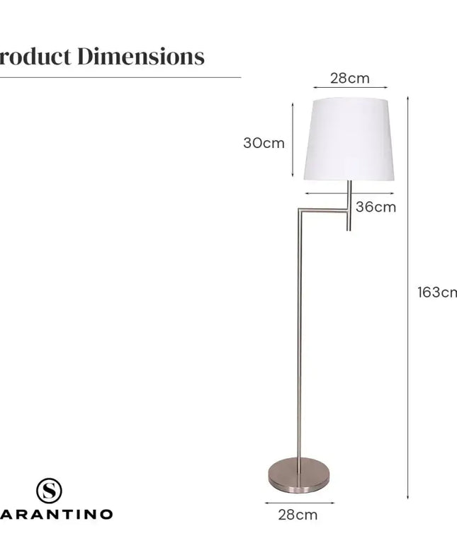 Sarantino Nickel Metal Arc Floor Lamp-Home & Garden > Lighting-Koala Lamps and Lighting
